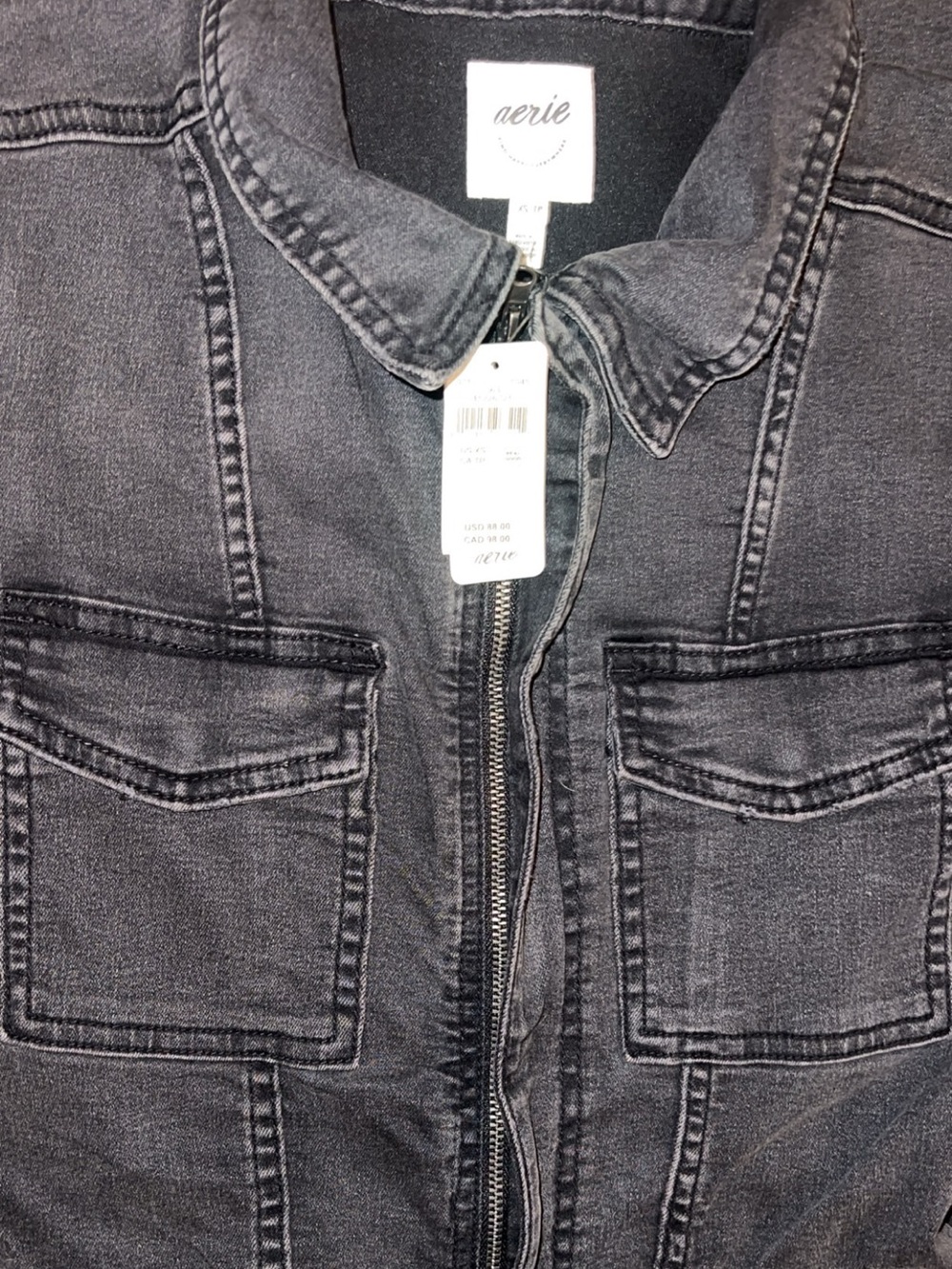 aerie - Black Denim Jumpsuit - Picture 4 of 5